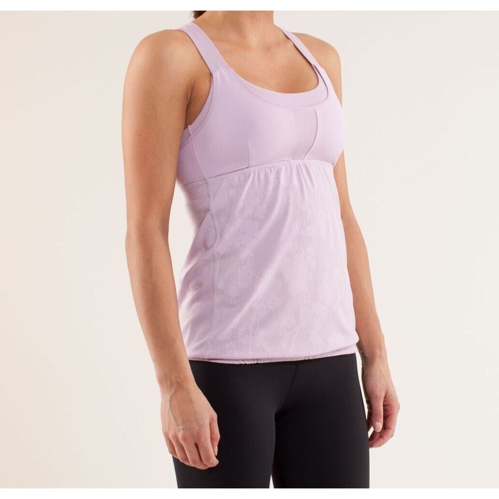 Lululemon Run Stuff Your Bra Tank Rose Quartz Lilac Size 6